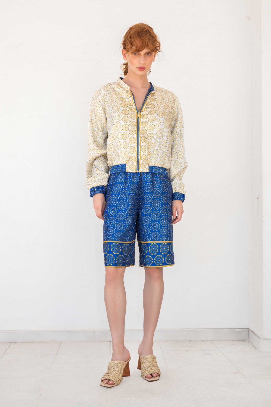 Blue Helios Bomber Jacket reversable & vermuda