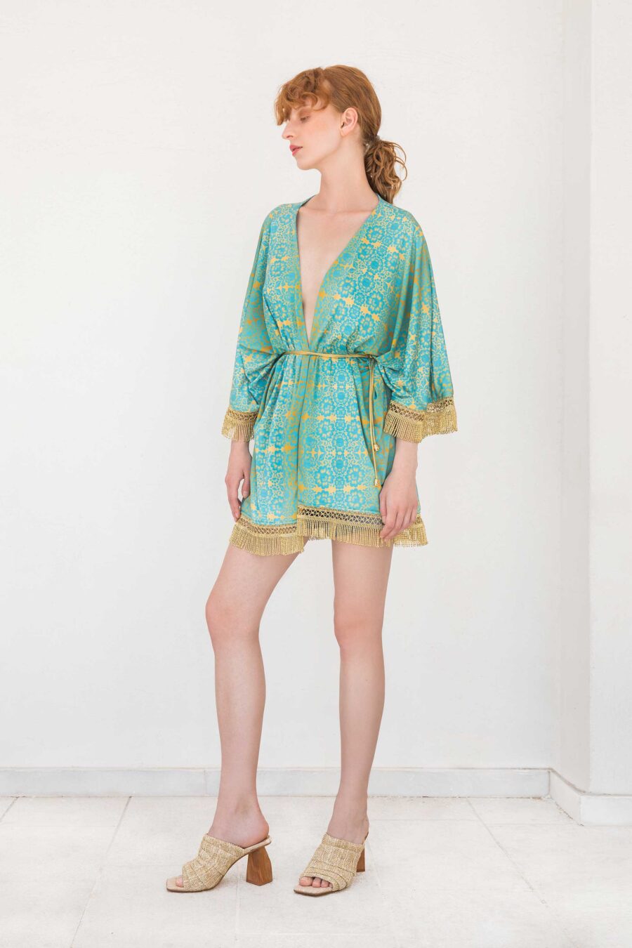 Golden lace kimono fringies in gold - Image 3