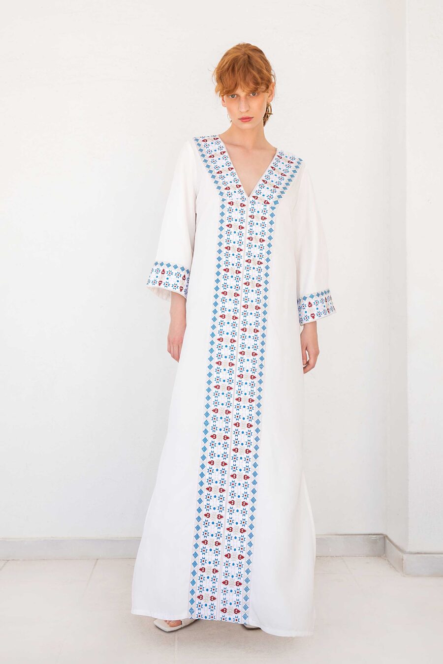 Embroidery Kaftan bamboo long