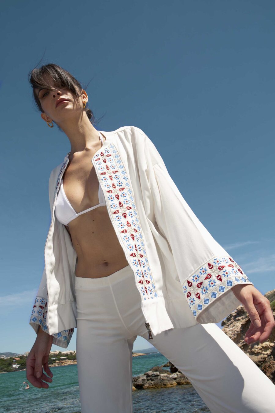 Embroidery bomber jacket